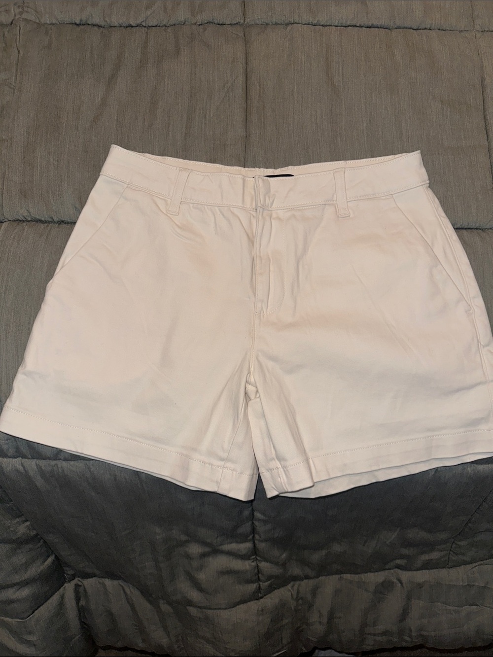 Banana Republic Women's White Cotton Blend Bermuda Shorts